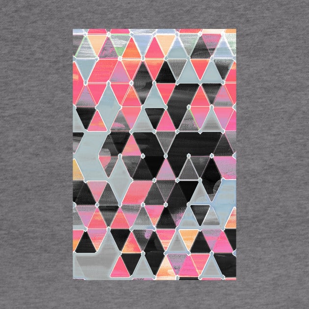 Winter Sunset - triangles in black & pink by micklyn